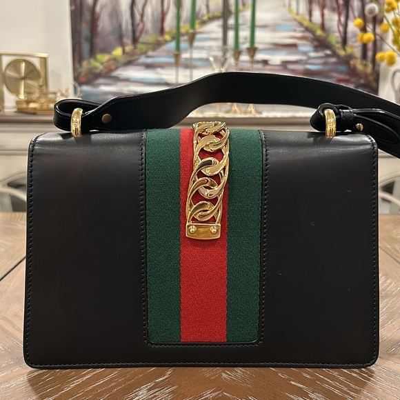SOLD GUCCI Sylvie 2 WAY Bag Leather Shoulder Bag - Picture 5 of 13